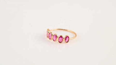 Natural Ruby Ring, Half Eternity Band Ring, Solid Gold 14k Band Ring, July Birthstone Ring, Stackable Ring, Wedding Band Ring, Gifts for Her - Etsy