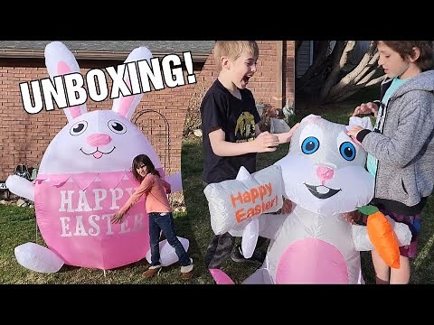 Unboxing - Setting up 2 New Easter Inflatables
