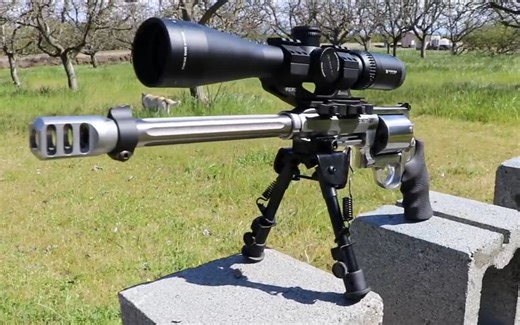 带8倍镜的手枪见过吗？史密斯威森.460马格南 “巨人”左轮手枪