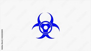 Motion graphic of Digital biohazard warning symbol show up and virus outbreak. Motion graphics