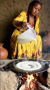 Amazing Ethiopian Injera Making Process 😱 Traditional Bread Cooking Skills #shorts