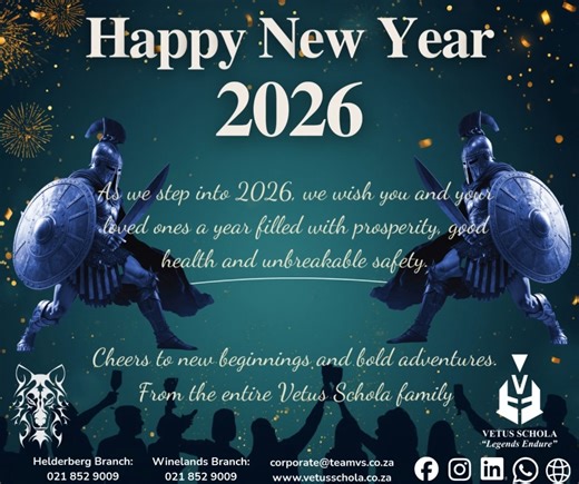 🎉 Happy New Year from Vetus Schola Group! 🎉 As we step into 2026, we wish you and your loved ones a year filled with prosperity, good health and unbreakable safety. Our committed teams are ready 24/7 to protect homes, businesses and communities across the Western Cape, so you can embrace the new year with complete peace of mind. Thank you for your trust in us. Here's to a secure and bright 2026! 🛡️✨ From the entire Vetus Schola family ❤️ #HappyNewYear #VetusSchola #Safe2026 #WesternCapeSecuri