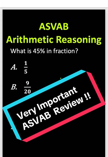 🧠 ASVAB Arithmetic Reasoning Review 🔥 Most people overthink this one — can you solve it fast? ⏱️💪 Boost your ASVAB score and get closer to your dream job! 🚀 #ASVAB #ASVABPrep #ArithmeticReasoning #ASVABMath #MilitaryTest
