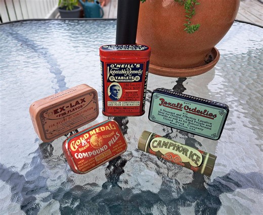 Vintage 1920s Pharmaceutical Tins, Antique Medical Advertising, Collectible Bathroom Decor - Etsy