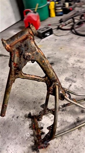 Powder Coating a Honda Frame Red #powdercoating #honda