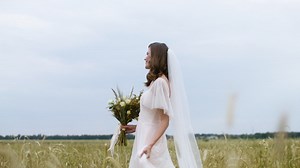 Free stock video - Groom and bride in an autumn field