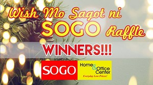 3.7K views · 24 reactions | Congratulations to the 3 lucky winners of WISH MO SAGOT NI SOGO! 1. Olive "Chinggay" Silvano - Dasmariñas Cavite 2. Sharon Cubos - Tondo Manila 3. Sherica Egan Frilles - Imus Cavite | SOGO Home & Office Center | Facebook
