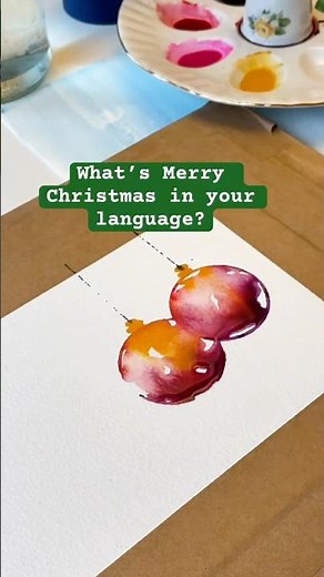 Watercolor painting for beginners. Christmas baubles #art #watercolor #paintinghacks