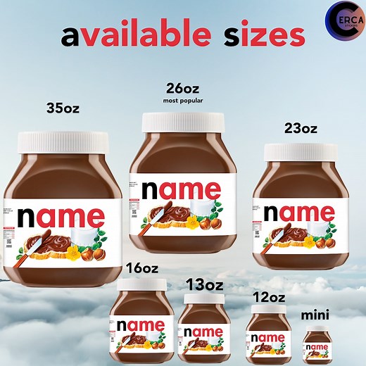 Personalized Nutella Jar Label: Custom Printed Stickers - Etsy