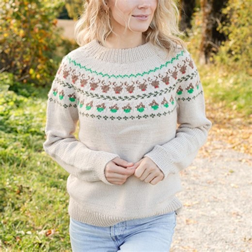 Fair Isle Knit Sweater Pattern Nordic Winter Pullover Women Colorwork Digital Download Instant PDF - Etsy