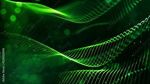 4k looped sci-fi red background with bokeh and light effects. Glow red color particles form lines, surfaces, string structures as virtual space or hologram for HUD screen. 18