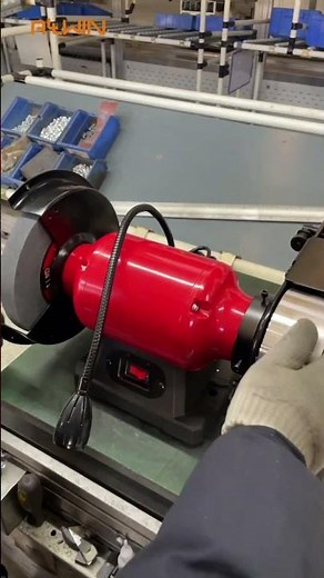 Assembly line of Allwin’s 8-inch Combo Bench Grinder Belt Sander with LED light 💡 🤩