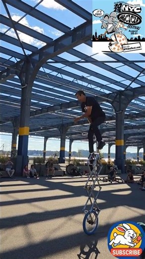 Insane Balance! Circus Performer on a Giant Unicycle 🎪🚴 #NYC #Unicycle #circus #2025