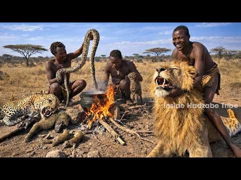 Ancient African Survival: Rare Lion Encounter During Intense Hunt | Hadzabe Tribe Hunting
