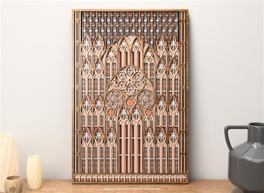 3D Gothic Cathedral Gate Wall Art Laser Cut SVG – the Silent Gate | Intricate Layered Arch Design - Etsy