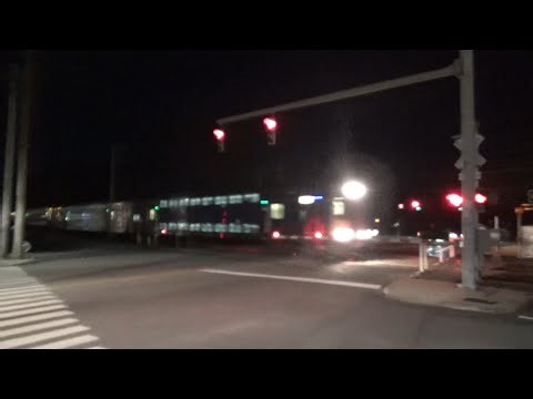 LIRR 5018 C3 Double Decker to Jamaica - Windsor Ave Railroad Crossing - Brightwaters, NY