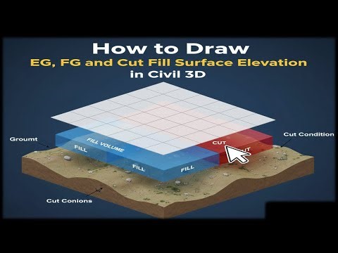 How to Draw EG, FG Cut Fill Surface Elevation in Civil 3D | Spot Elevation