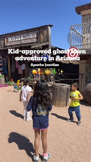 Looking for a Spring Break or day trip idea? Kid-approved ghost town adventure in Arizona that feels like you stepped into an old western movie! 🤠🌵 Free to explore – pay only for the attractions you want ✨ Tons to do: train rides, museums, shops, zip lining, gold panning, cowboy show, ice cream 🍦 & more 📍 Goldfield Ghost Town, 4650 N Mammoth Mine Rd, Apache Junction, AZ Open daily 10am-5pm 💾 Save this for your next family day trip! #arizonakids #phoenixkids #thingstodoinarizona #familyfunaz