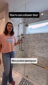 🚿 I’m serious! This is one of the most asked questions I get when designing a shower! 🙌 Shower doors swing in both directions (unless you have a damper strip installed at the bottom). Having a door that swings in and out makes getting your towel easier after showering. 👉 Be careful when opening the door into the shower so you don’t hit your shower head! 📚 Download our step-by-step bahroom renovation guide! https://inthedeets.gumroad.com/l/bathroomrenoguide #shower #showerideas #showerdoors #