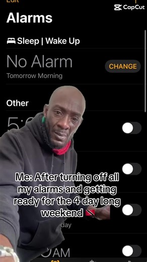 Long weekend loading #noalarm #nowork #longweekend #wherethebeach #wherethethelimeat #lime #publicholiday #trinitiktok #foryoupage #fyp #viral #meme #trending #trinidadandtobago #trinitothebone