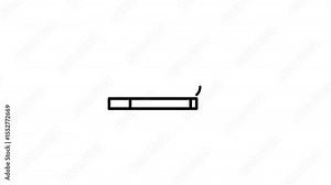 Minimal Smoking Icon Animation with Rising Smoke, Cigarette Design for Health Awareness, Warning Signs, and Motion