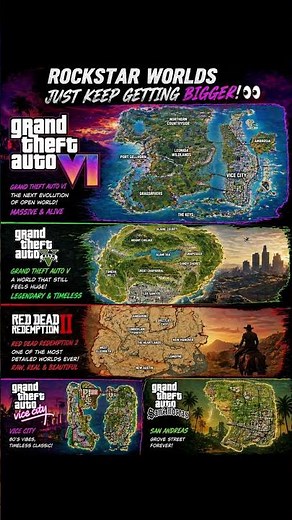 GTA 6 Map vs GTA 5 vs RDR2 – Full Map Comparison 👀