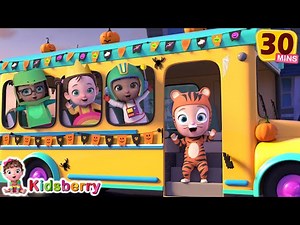 🚌 Wheels on the Bus Halloween 🎃 | Scary Fun for Toddlers | Nursery Rhymes & Baby Songs - Kidsberry
