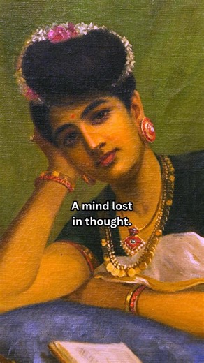 "Reclining Woman" (1902) by Raja Ravi Varma #painting #art #history