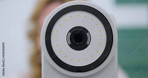 Ophthalmological examination in a medical clinic. Modern medical ophthalmic equipment.