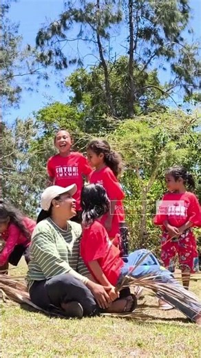 having fun with the kids from the interior