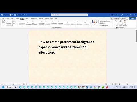 How to create parchment background paper in word | Add parchment fill effect word