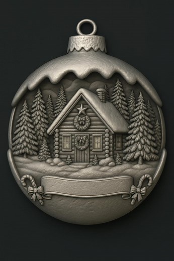 Christmas Log Cabin Ornament 3D Model: CNC Router, Engraving, 3D Printing - Etsy