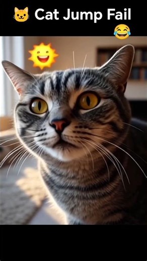 🐱 Cat Jump Fail 😂 | Funniest Cat Moment #Shorts#CatJumpFail #FunnyCats #Shorts#usa #europe #trending