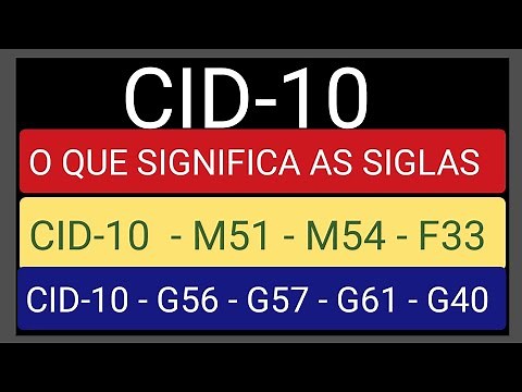SIGLAS CID-10: Saibam seus significados em laudo ou atestado médico.