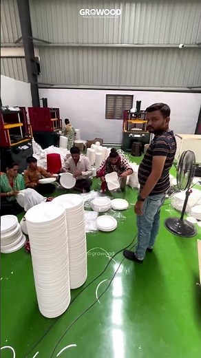 Bagasse Manufacturing in Action #bagasseproducts #sustainableproducts