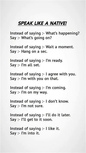 Speak Like Native🗣️✅ #easyenglisheveryday #englishlanguage #englishlearningclass #englishlearning