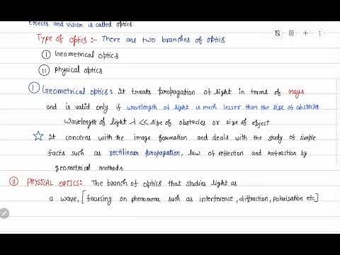 01 Ray optics || INTRODUCTION || #Geometrical optics #Physical optics #Quantum optics