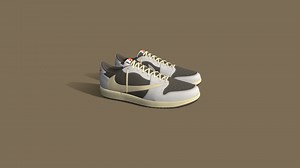 3D Travis Scott x Air Jordan 1 Low Reverse Mocha - 3D model by tr3vix
