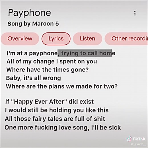 If Happy Ever After Did Exist Lyrics – Payphone Song
