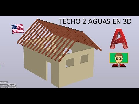 AUTOCAD 3D GABLE ROOF with Structural Measurements