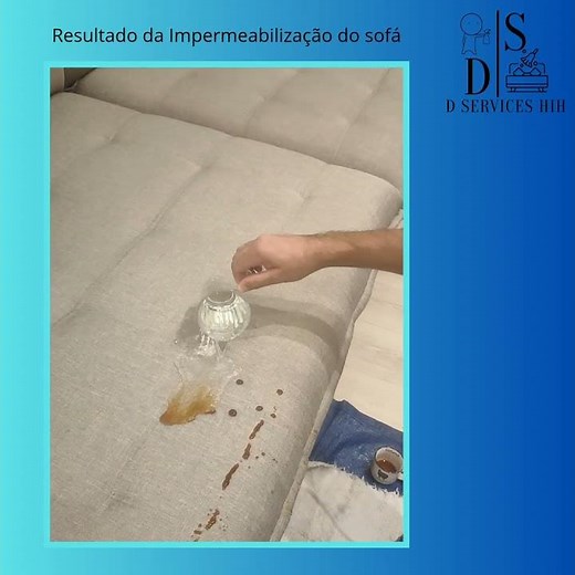 Impermeabilização de sofá , teste com café e água