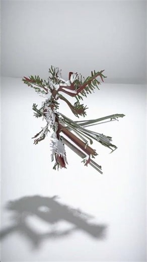 Stylized Tree with Snow Accents