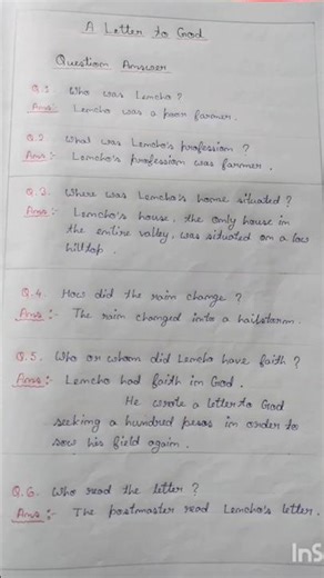 Class 10 English Lesson 1 Question Answer ( A Letter to God Question Answer) First Flight