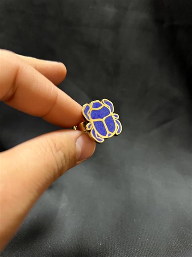 Blue Scarab Egyptian Adjustable Ring Made in Egypt - Etsy