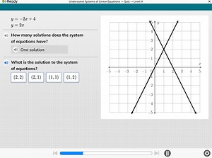 i-ReadyUnderstand Systems of Linear Equations - Quiz - Level H... | Filo