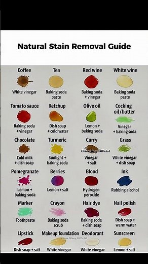 How to Remove 30 Everyday Stains Naturally-Ultimate Cleaning Guide #StainRemoval #CleaningHacks