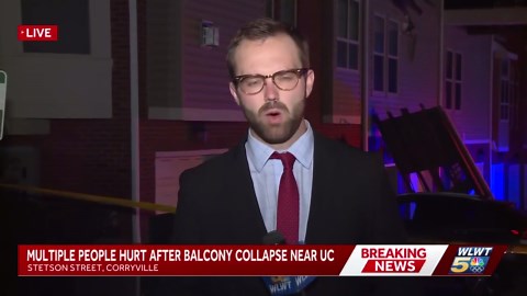 Officials: 10 people injured after balcony collapses at apartment building near UC campus