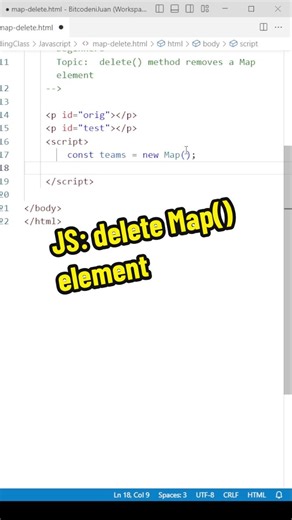 Map delete() | JS Basics #javascript #javascripttutorial #frontend #coding #codingtips #webdesign #fyp #fypシ #foryou #follow #subscribe #trending #viral #bisdakjuanderer