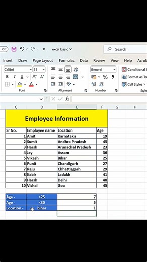 HOW TO USE COUNTIF FUNCTION IN EXCEL 📈🎯🚀🤯 #excel #exceltips #exceltricks #viral #viralvideo #explore