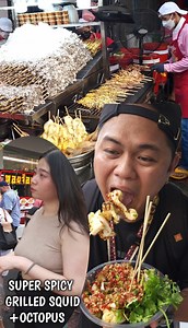 18M views · 137K reactions | Super Spicy Grilled Squid + Octopus | Thai Famous Streetfood in Chinatown Bangkok | Kautol Mukbang | Facebook